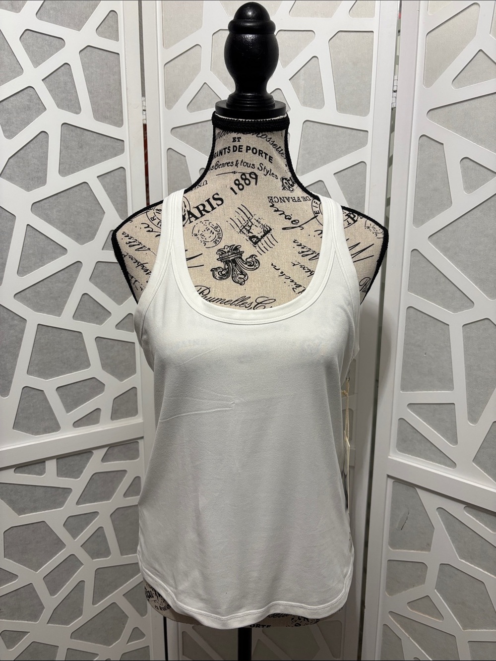 Vuori White Lux Racerback Tank